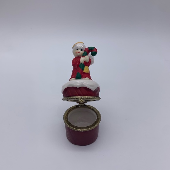 Vtg. K’s Collection Christmas Angel With Candy Came Hinged Pill/Trinket Box - Picture 8 of 10
